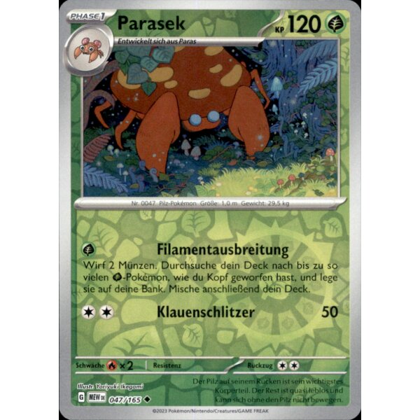 047/165 - Parasek - Reverse Holo - Karmesin & Purpur 151