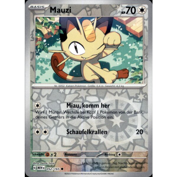 052/165 - Mauzi - Reverse Holo - Karmesin & Purpur 151