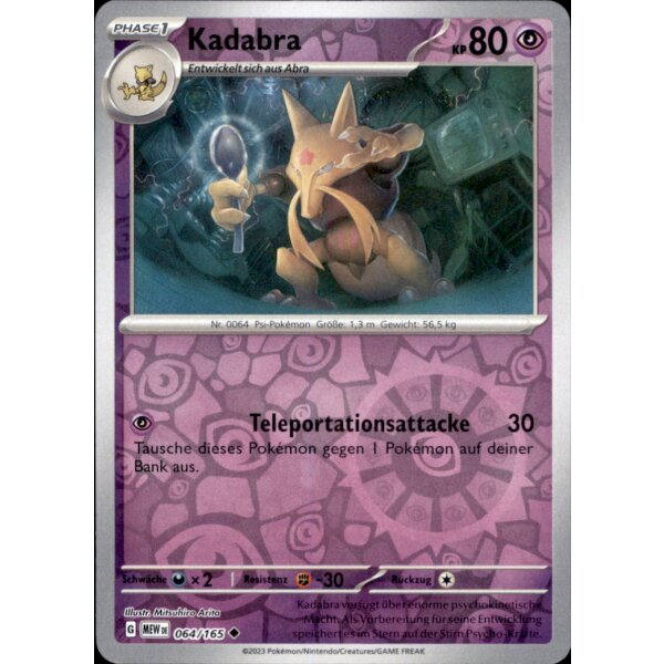 064/165 - Kadabra - Reverse Holo - Karmesin & Purpur 151