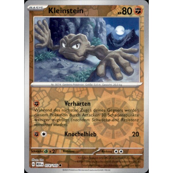 074/165 - Kleinstein - Reverse Holo - Karmesin & Purpur 151