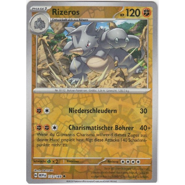 112/165 - Rizeros - Reverse Holo - Karmesin & Purpur 151