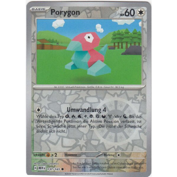 137/165 - Porygon - Reverse Holo - Karmesin & Purpur 151