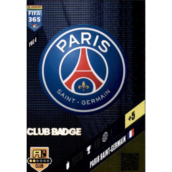 PSG 4 - Paris Saint-Germain - Club Badge - 2024