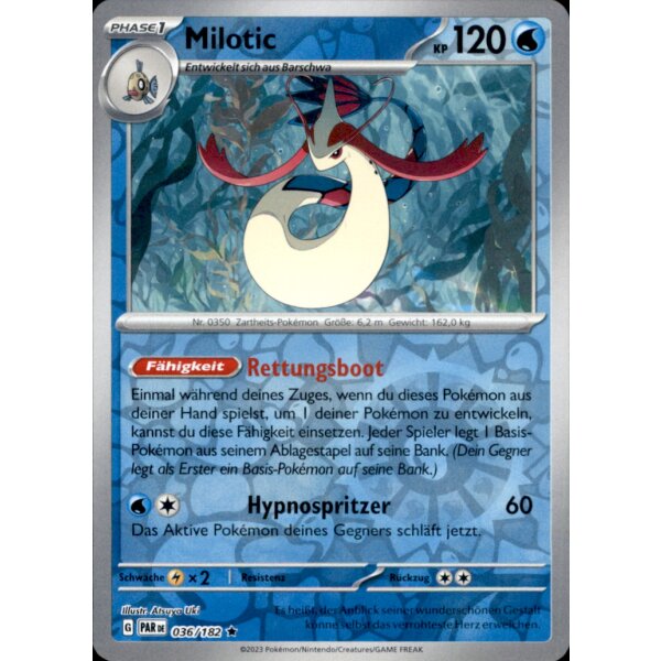 036/182 - Milotic - Reverse Holo - PAR Paradoxrift