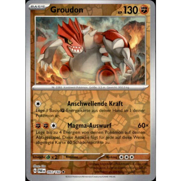 093/182 - Groudon - Reverse Holo - PAR Paradoxrift