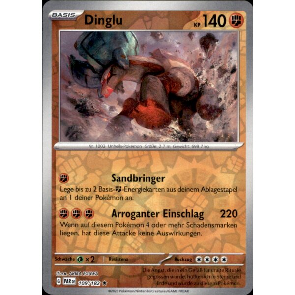 109/182 - Dinglu - Reverse Holo - PAR Paradoxrift