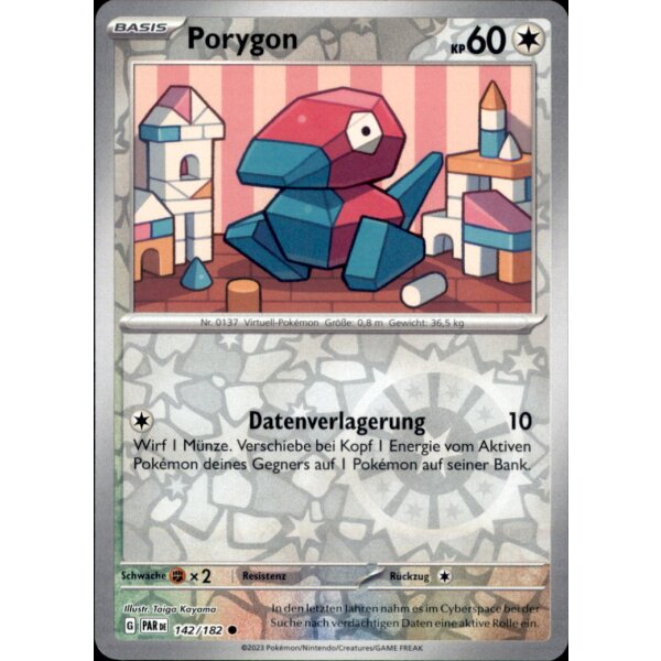 142/182 - Porygon - Reverse Holo - PAR Paradoxrift