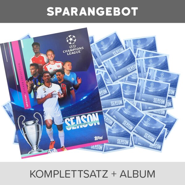 Topps - Champions League 2023/24 - Sammelsticker - Komplettsatz + Album