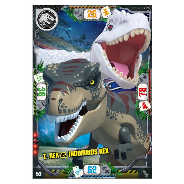 52 - T. Rex vs. Indominus Rex - Dinosaurier Karte - Serie 3