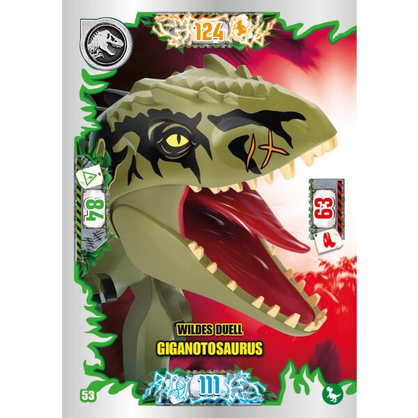 53 - Wildes Duell Giganotosaurus - Dinosaurier Karte - Serie 3