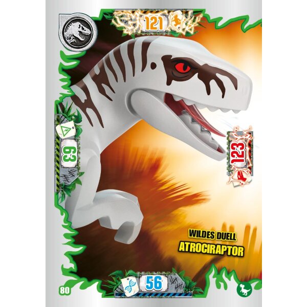 80 - Wildes Duell Atrociraptor  - Dinosaurier Karte - Serie 3