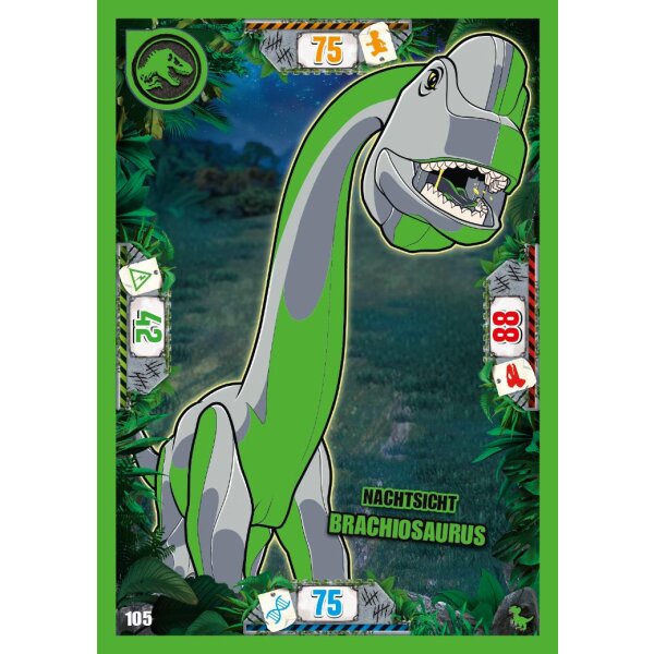 105 - Nachtsicht Brachiosaurus - Dinosaurier Karte - Serie 3