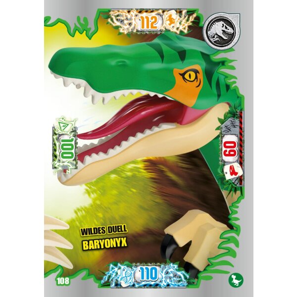 108 - Wildes Duell Baryonyx - Dinosaurier Karte - Serie 3