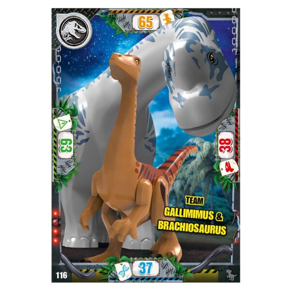 116 - Team Gallimimus & Brachiosaurus - Dinosaurier Karte - Serie 3