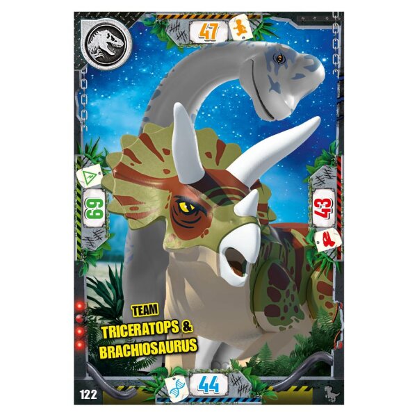 122 - Team Triceratops & Brachiosaurus - Dinosaurier Karte - Serie 3