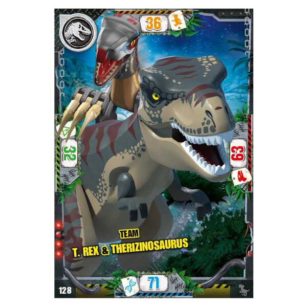 128 - Team T. Rex & Therizinosaurus - Dinosaurier Karte - Serie 3