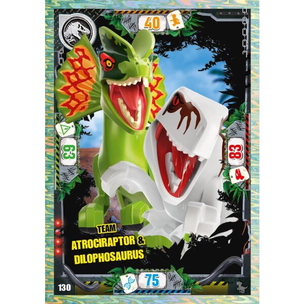 130 - Team Atrociraptor & Dilophosaurus - Dinosaurier Karte - Serie 3