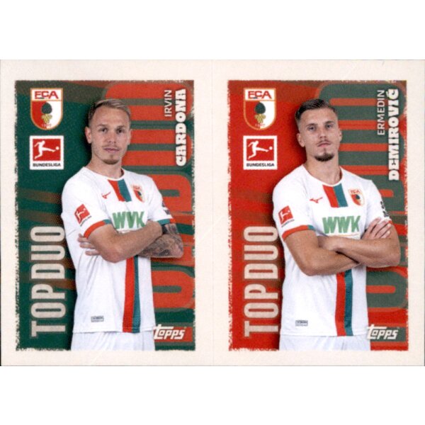 Topps Bundesliga 2023/24 - Sticker 26+27 - Irvin Cardona & Ermedin Demirovic - FC Augsburg - Top Duo