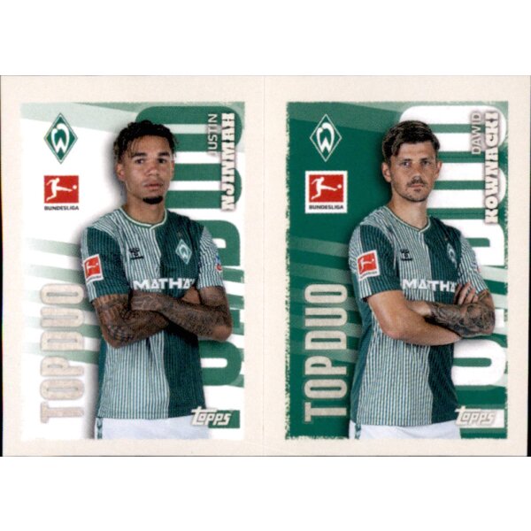 Topps Bundesliga 2023/24 - Sticker 91+92 - Justin Njinmah & Dawid Kownach - SV Werder Bremen - Top Duo