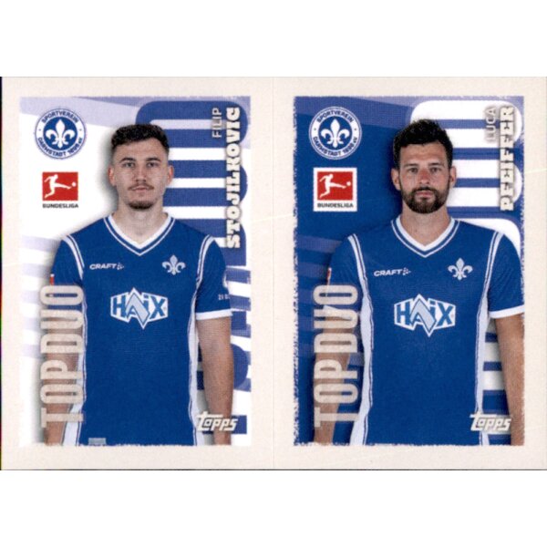 Topps Bundesliga 2023/24 - Sticker 110+111 - Filip Stojikovic & Luca Pfeiffer - SV Darmstadt 98 - Top Duo