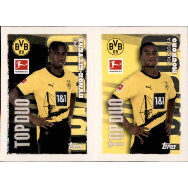 Topps Bundesliga 2023/24 - Sticker 134+135 - Jamie Bynoe-Gittens & Youssoufa Moukoko - Borussia Dortmund - Top Duo