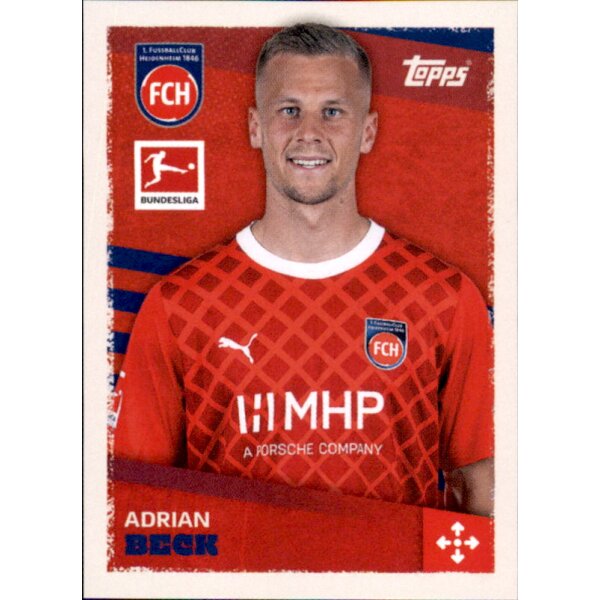 Topps Bundesliga 2023/24 - Sticker 190 - Adrian Beck - 1. FC Heidenheim 1846