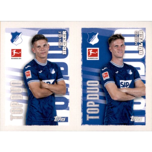 Topps Bundesliga 2023/24 - Sticker 218+219 - Finn Ole Becker & Marius Bülter - TSG 1899 Hoffenheim - Top Duo