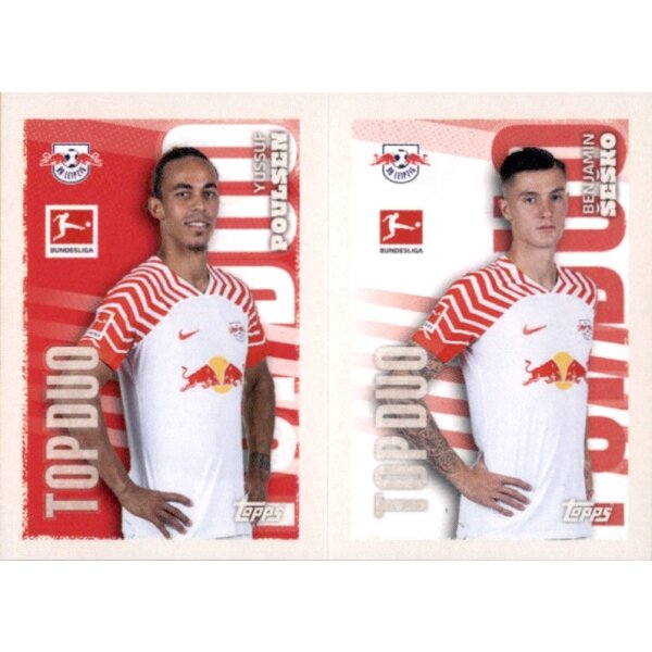 Topps Bundesliga 2023/24 - Sticker 259+260 - Yussuf Poulsen & Benjamin Sesko - RB Leipzig - Top Duo