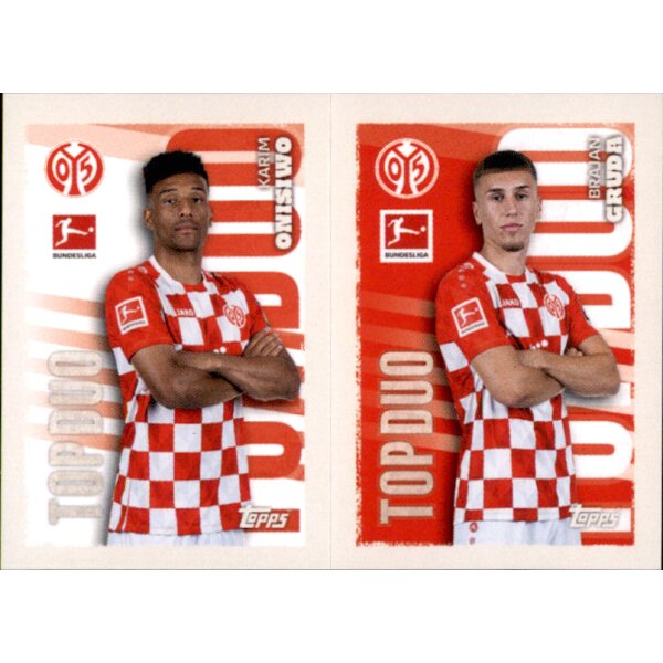 Topps Bundesliga 2023/24 - Sticker 302+303 - Karim Oniswo & Brajan Gruda - 1. FSV Mainz 05 - Top Duo