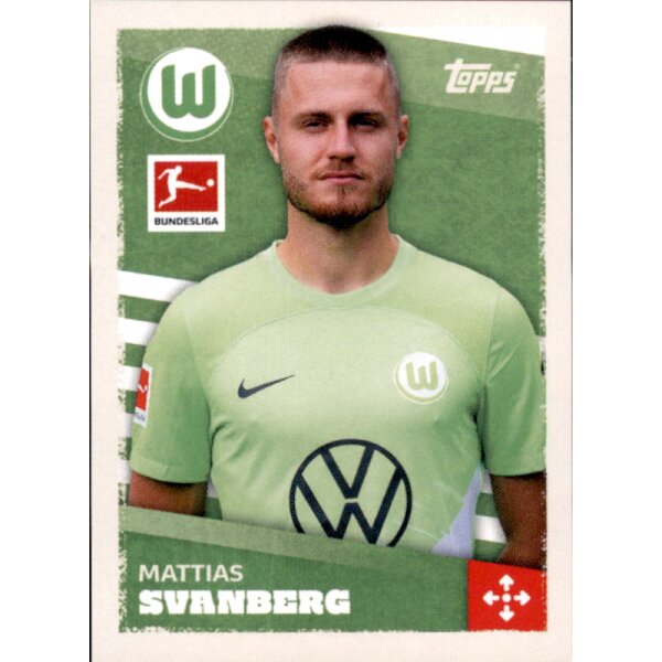 Topps Bundesliga 2023/24 - Sticker 378 - Mattias Svanberg - VfL Wolfsburg