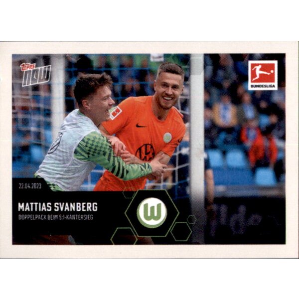 Topps Bundesliga 2023/24 - Sticker 385 - Mattias Svanberg - VfL Wolfsburg - Topps Now