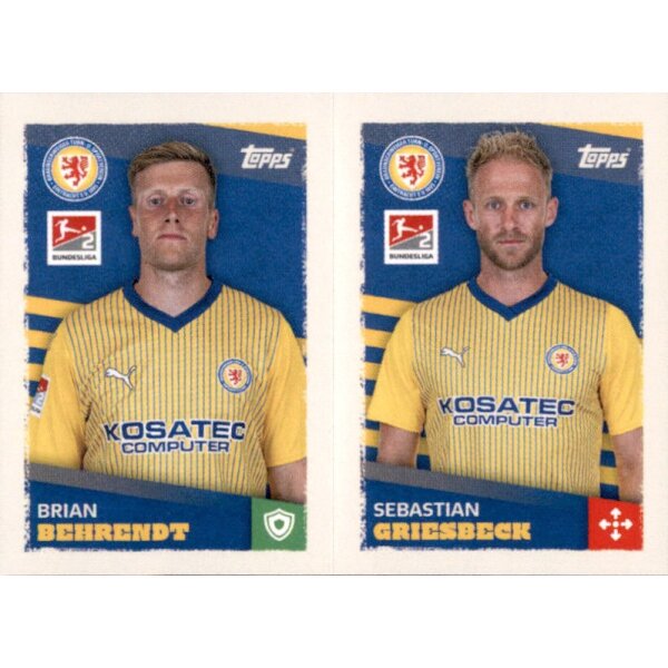 Topps Bundesliga 2023/24 - Sticker 399 - Brian Behrendt & Sebastian Griesbeck - Eintracht Braunschweig - 2. Bundesliga