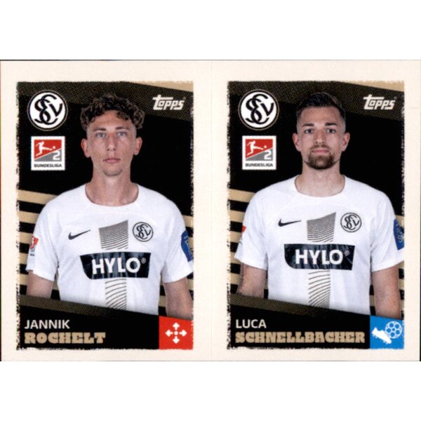 Topps Bundesliga 2023/24 - Sticker 411 - Jannik Rochelt & Luca Schnellbacher - SV Elversberg - 2. Bundesliga