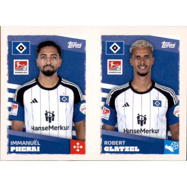 Topps Bundesliga 2023/24 - Sticker 421 - Immanuel Pherai & Robert Glatzel - Hamburger SV - 2. Bundesliga