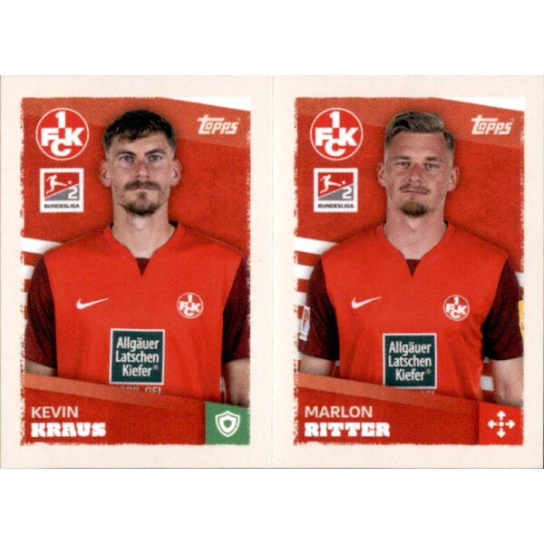 Topps Bundesliga 2023/24 - Sticker 429 - Kevin Kraus & Marlon Ritter - 1. FC Kaiserslautern - 2. Bundesliga