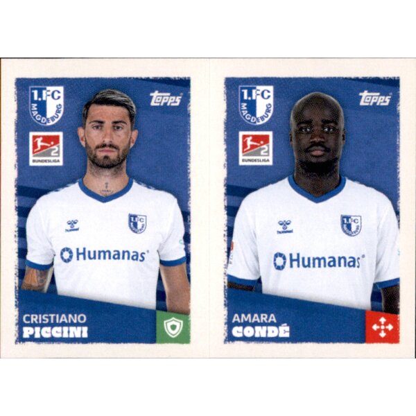 Topps Bundesliga 2023/24 - Sticker 444 - Cristiano Piccini & Amara Conde - 1. FC Magdeburg - 2. Bundesliga