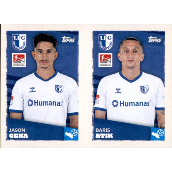 Topps Bundesliga 2023/24 - Sticker 446 - Jason Ceka & Baris Atik - 1. FC Magdeburg - 2. Bundesliga