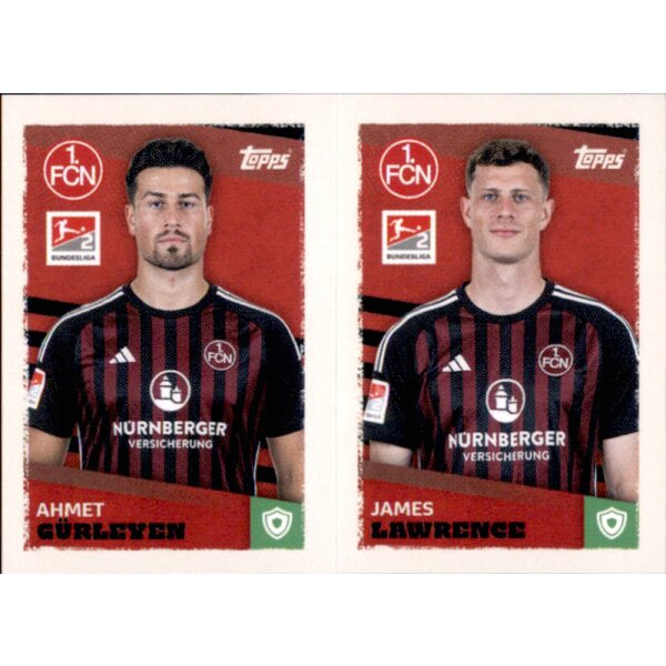 Topps Bundesliga 2023/24 - Sticker 450 - Ahmet Gürleyen & James Lawrece - 1. FC Nürnberg - 2. Bundesliga