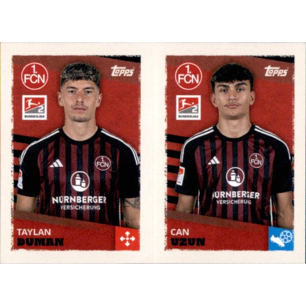 Topps Bundesliga 2023/24 - Sticker 452 - Taylan Duman & Can Uzun - 1. FC Nürnberg - 2. Bundesliga