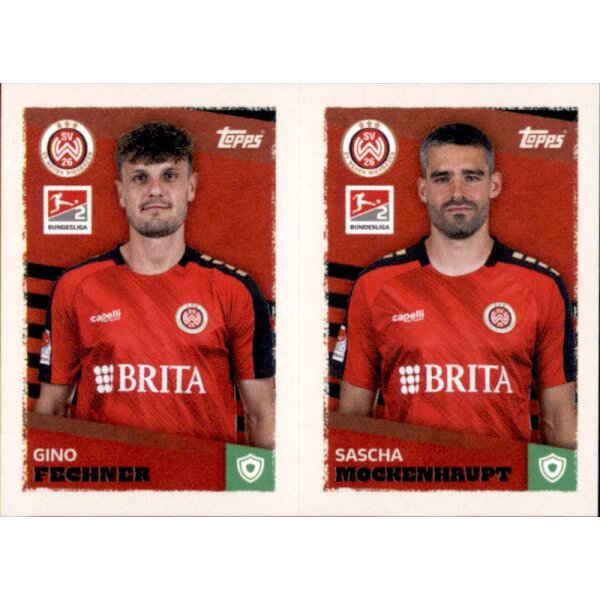 Topps Bundesliga 2023/24 - Sticker 480 - Gino Fechner & Sascha Mockenhaupt - SV Wehen Wiesbaden - 2. Bundesliga