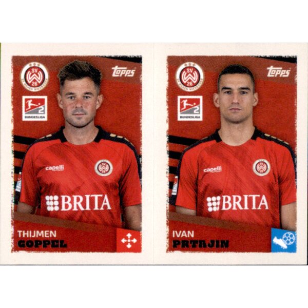 Topps Bundesliga 2023/24 - Sticker 482 - Thijmen Goppel & Ivan Prtajin - SV Wehen Wiesbaden - 2. Bundesliga