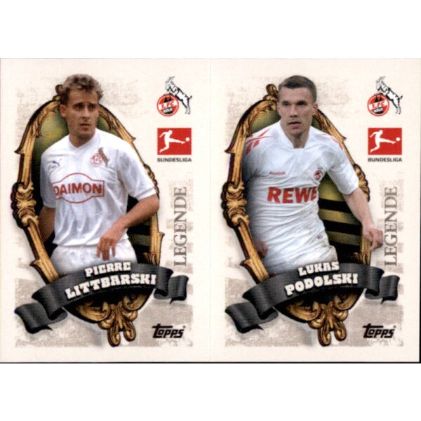 Topps Bundesliga 2023/24 - Sticker BL05+6 - Pierre Littbarski & Lukas Podolski -  Legende