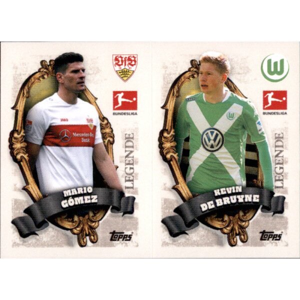 Topps Bundesliga 2023/24 - Sticker BL29+30 - Mario Gomez & Kevin De Bruyne -  Legende