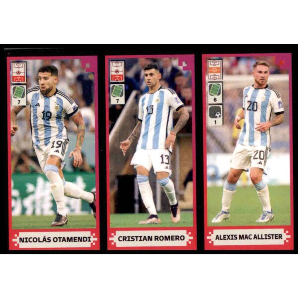 Sticker 418 Nicolas Otamendi/Cristian Romero/Alexis Mac Allister FIFA World Cup Qatar 2022