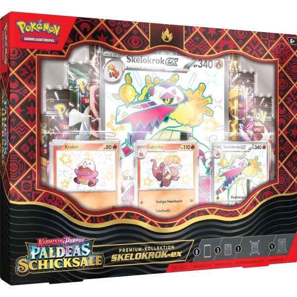 Pokemon Paldeas Schicksale - Premium Kollektion - Schillerndes Skelokrok EX Box - Deutsch