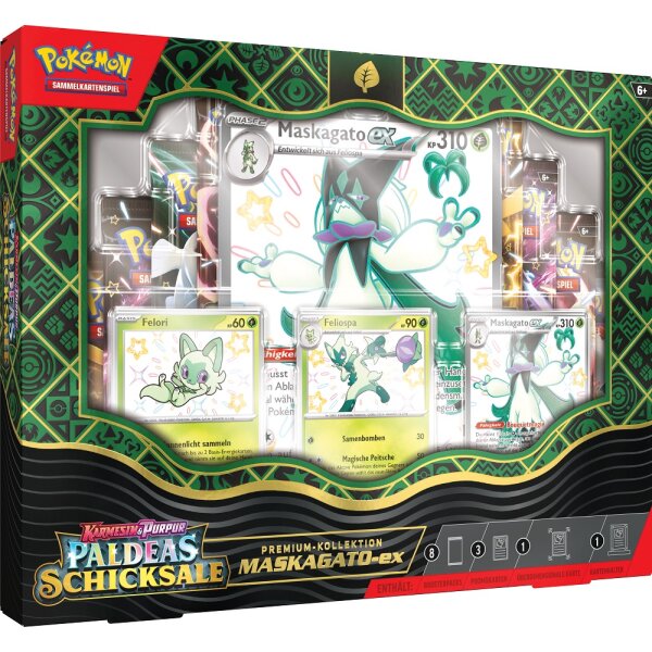 Pokemon Paldeas Schicksale - Premium Kollektion - Schillerndes Maskagato EX Box - Deutsch