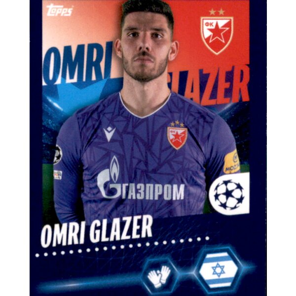 Sticker 276 Omri Glazer - FK Crvena Zvezda