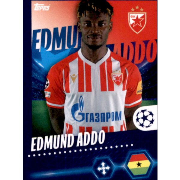 Sticker 288 Edmund Addo - FK Crvena Zvezda