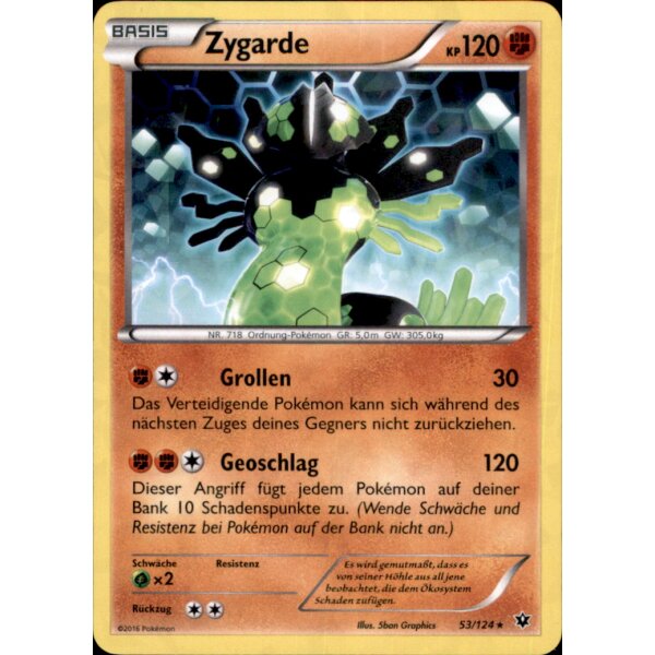 53/124 Zygarde - XY - Promokarte - Holofoil Rare - Schicksalsschmiede