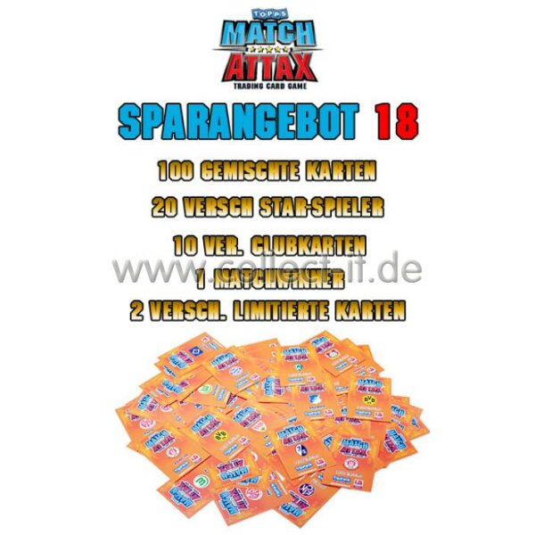 Match Attax - Sparangebot 18 - Saison 10/11 - 100 Karten+20 Star+10 Clubkarten+1 Matchwinner+2 Limitierte